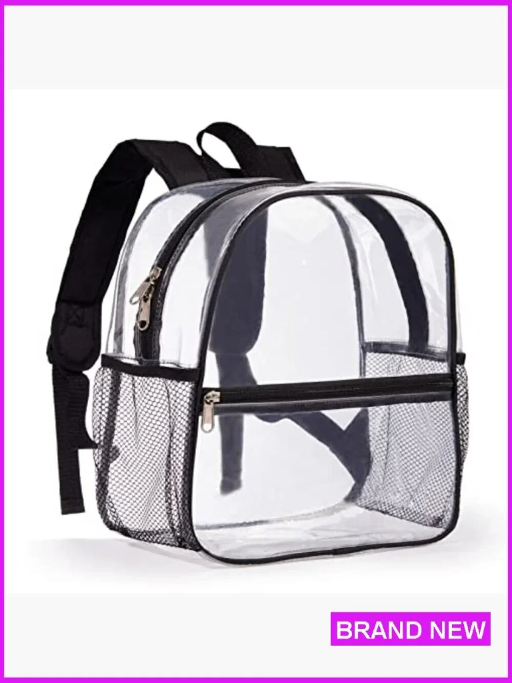 Clear Mini Backpack Stadium Approved Heavy Duty PVC Travel Concert Everyday